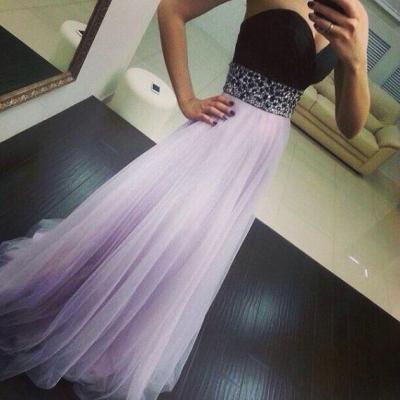Black Prom Dress, Sweet Heart Prom Dress, Lilac Prom Dress, Floor-Length Prom Dress, Evening Dress, Modest Prom Dress