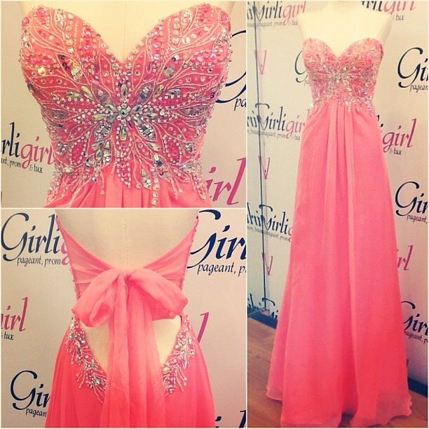 Watermelon Color Prom Dress