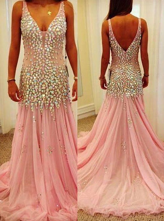 Luxury Long Mermaid Evening Prom Gown Beads Celebrity Pageant Formal Party Dress