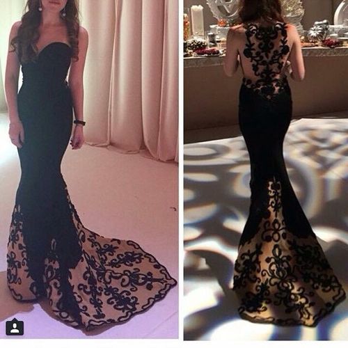 Charming Prom Dress ,long Black Prom Dress ,embroidered Prom Dress,long ...